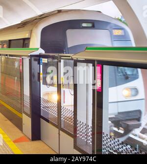 Lrt Train Station de métro. Singapour Banque D'Images