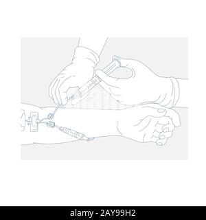 Schéma de traitement par perfusion ligne mono Banque D'Images
