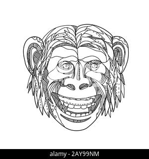 Humanzee Smiling Doodle Banque D'Images