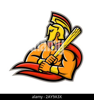 Trojan Warrior Baseball Player Mascot Banque D'Images