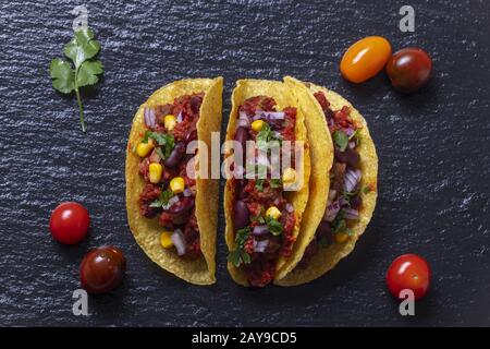 Tacos sur ardoise Banque D'Images