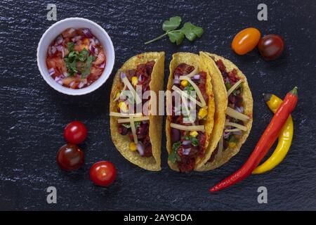 Tacos sur ardoise Banque D'Images