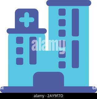 icône du bâtiment hospitalier sur fond blanc, style plat et design coloré, illustration vectorielle Illustration de Vecteur