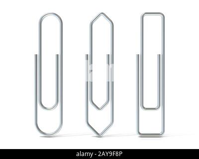 Trombones isolé sur fond blanc, trois formes de base. Silver Banque D'Images