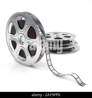 Bobines de film. Icône vidéo. 3D Banque D'Images