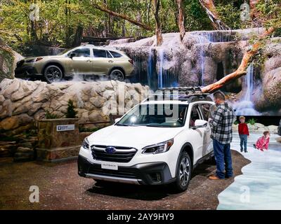 Chicago, Illinois, États-Unis. 13 Février 2020. Exposition Subaru, Chicago Auto Show. Banque D'Images