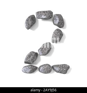 Font faites de roches numéro deux 2 3D Banque D'Images