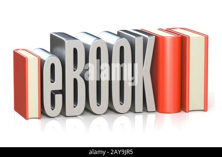 3D eBOOK livre rouge Banque D'Images