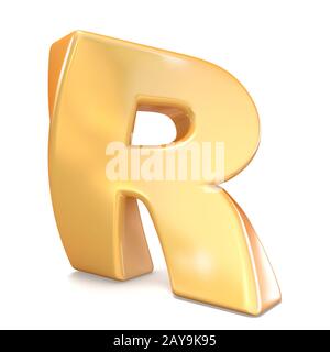 Twisted Orange font lettre majuscule R 3D Banque D'Images