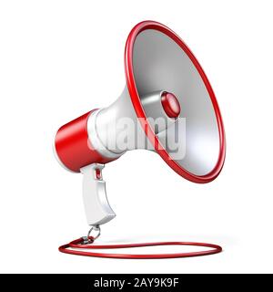 Mégaphone rouge et blanc 3D Banque D'Images