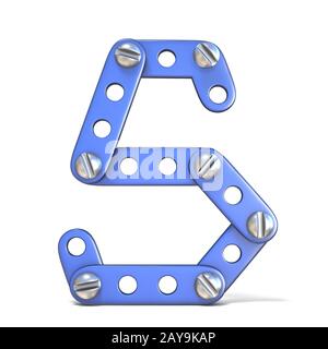 Faite de métal bleu Alphabet jouet constructeur lettre S 3D Banque D'Images