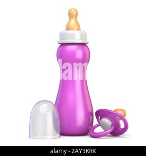 Biberon sucette rose et 3D Banque D'Images