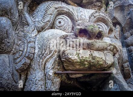 Entrée de la grotte d'éléphant Goa Gajah, Ubud, Bali, Indonésie Banque D'Images