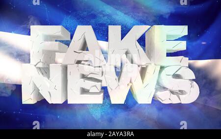 3D illustration de fake news concept avec le fond d'un drapeau du Honduras. Banque D'Images