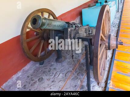 Canon de Bogota de l'artillerie espagnole de 1700 House Museum Quinta Bolivar Banque D'Images