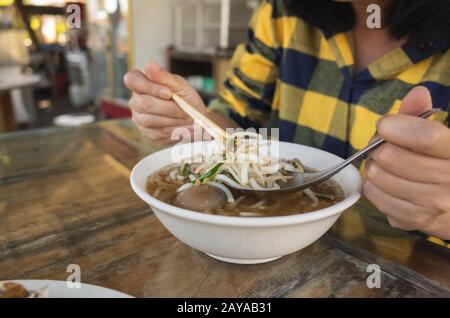 Nouilles de riz traditionnelles taïwanaises Banque D'Images