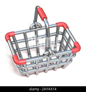 Panier en fil d'acier l'icône Dessin animé 3D Banque D'Images