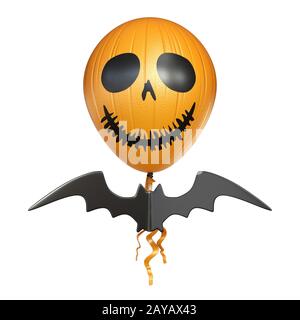 Tête de ballon effrayante avec batte pour Halloween Banque D'Images