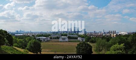 Vue panoramique de l'Observatoire de Greenwich sur Londres Banque D'Images