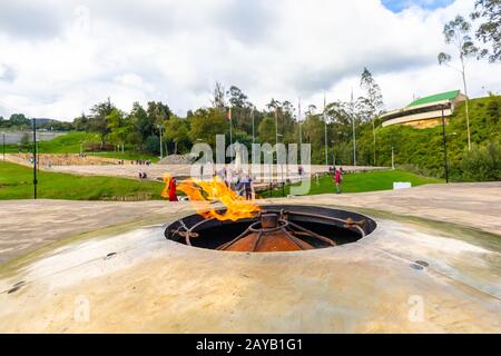 Tunja Colombie flamme éternelle en mémoire de la bataille de Boyaca Banque D'Images