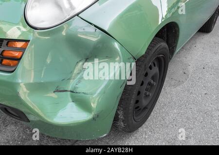 Gros plan voiture déntée Banque D'Images