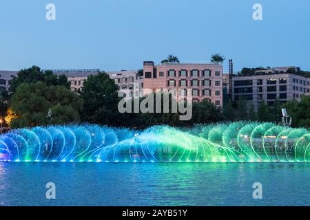 belle fontaine sur le lac ouest de hangzhou Banque D'Images