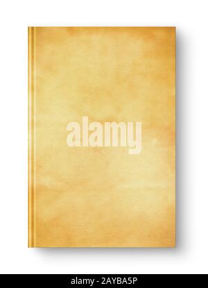 Ancien livre blanc fermé isolé sur blanc Banque D'Images