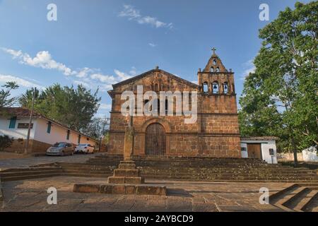 La Capilla De Santa Barbara (Chapelle De Santa Barbara) Dans Le Barichara Colonial, Santander, Colombie Banque D'Images