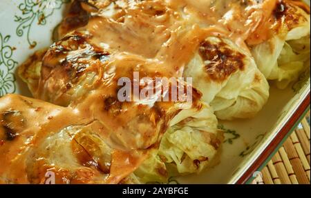 Poulet roulé au chou enchiladas Banque D'Images