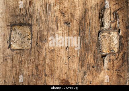 Rough old weathered wooden board gros plan de surface comme fond de bois Banque D'Images