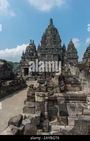 Le temple de Sewu (Candi Sewu) (qui fait partie du site du patrimoine mondial de l'UNESCO de Prambanan), remonte au 8ème siècle après Jésus-Christ et est le deuxième plus grand t bouddhiste Banque D'Images