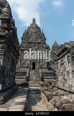 Le temple de Sewu (Candi Sewu) (qui fait partie du site du patrimoine mondial de l'UNESCO de Prambanan), remonte au 8ème siècle après Jésus-Christ et est le deuxième plus grand t bouddhiste Banque D'Images