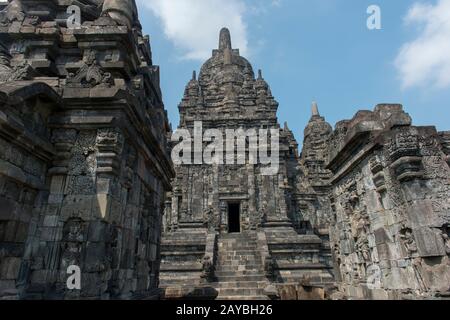 Le temple de Sewu (Candi Sewu) (qui fait partie du site du patrimoine mondial de l'UNESCO de Prambanan), remonte au 8ème siècle après Jésus-Christ et est le deuxième plus grand t bouddhiste Banque D'Images