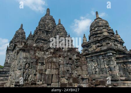 Le temple de Sewu (Candi Sewu) (qui fait partie du site du patrimoine mondial de l'UNESCO de Prambanan), remonte au 8ème siècle après Jésus-Christ et est le deuxième plus grand t bouddhiste Banque D'Images