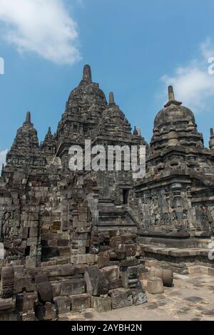 Le temple de Sewu (Candi Sewu) (qui fait partie du site du patrimoine mondial de l'UNESCO de Prambanan), remonte au 8ème siècle après Jésus-Christ et est le deuxième plus grand t bouddhiste Banque D'Images