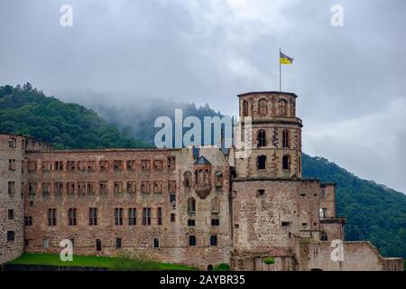 Palais d'Heidelberg dans la ville médiévale d'Heidelberg, Allemagne Banque D'Images