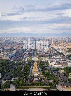 vue aérienne de la pagode d'oie sauvage xienne Banque D'Images