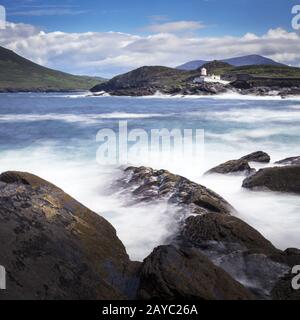 Phare de Valentia à cromwell point sur l'île de valentia en irlande Banque D'Images