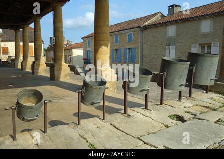 Marché couvert de Villefranche du Périgord Banque D'Images