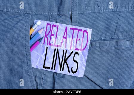 Écriture manuelle conceptuelle montrant des liens connexes. Business photo text site Web à l'intérieur d'une page Web référence croisée Liens hypertextes Banque D'Images