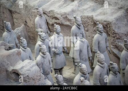 Soldats en argile de l'armée de Terracota Banque D'Images