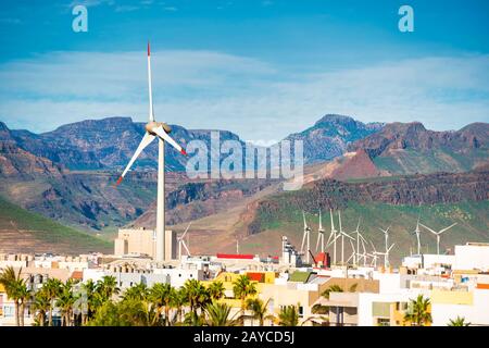 Éoliennes aux îles Canaries Banque D'Images