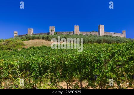 Monteriggioni ville médiévale en Toscane Italie Banque D'Images