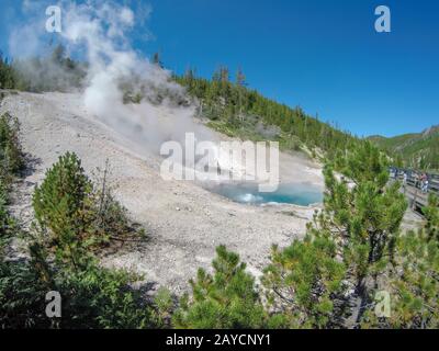 Artistes pots de peinture Yellowstone wyoming Banque D'Images