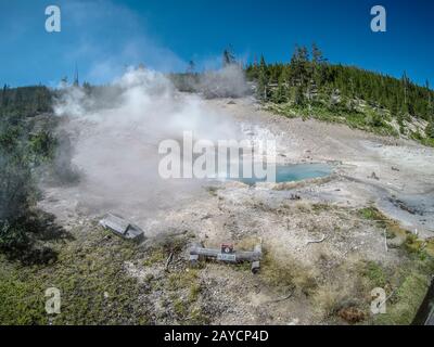 Artistes pots de peinture Yellowstone wyoming Banque D'Images