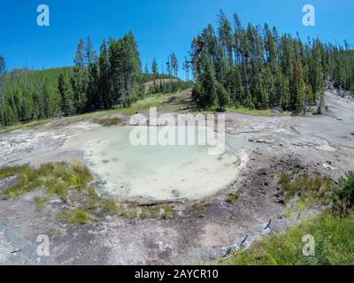 Artistes pots de peinture Yellowstone wyoming Banque D'Images