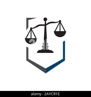 les échelles du logo de la justice vecteur de conception pour le cabinet d'avocats et les services d'avocats Illustration de Vecteur