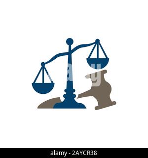 les échelles du logo de la justice vecteur de conception pour le cabinet d'avocats et les services d'avocats Illustration de Vecteur