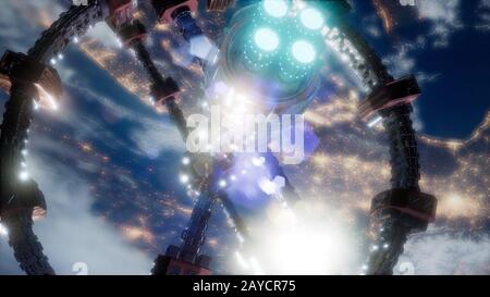 Station spatiale internationale dans l'espace au cours de la planète Terre Banque D'Images