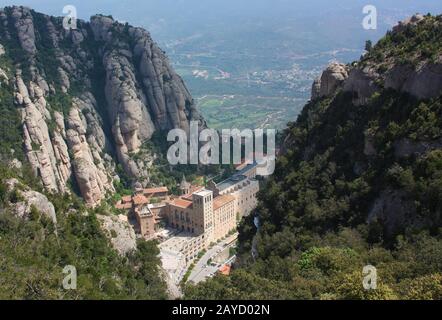 Abbaye Santa Maria de Montserrat, Catalogne, Espagne. Banque D'Images